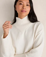 Ann Taylor Haven Well Within Organic Cotton Crossover Turtleneck Sweater Ivory Women's