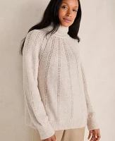 Ann Taylor Haven Well Within Lofty Knit Pointelle Turtleneck Sweater Women's