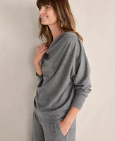 Ann Taylor Haven Well Within Sweater Knit Drape-Front Pullover Graphite Heather Women's