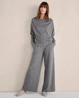 Ann Taylor Haven Well Within Sweater Knit Drawstring Wide Leg Pants Graphite Heather Women's