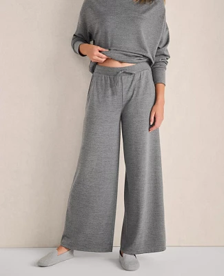 Ann Taylor Haven Well Within Sweater Knit Drawstring Wide Leg Pants Graphite Heather Women's