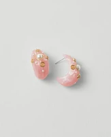 Ann Taylor Embellished Teardrop Earrings Quartz Pink Women's