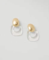 Ann Taylor Clear Hoop Earrings Goldtone Women's