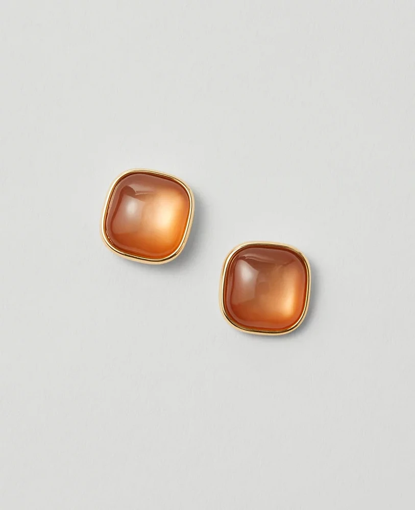 Ann Taylor Oversized Stone Stud Earrings Burnt Orange Women's