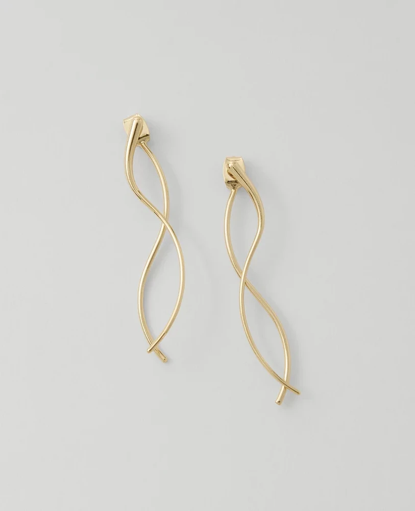 Ann Taylor Wavy Metal Drop Earrings Women's