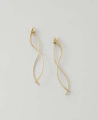 Ann Taylor Wavy Metal Drop Earrings Women's