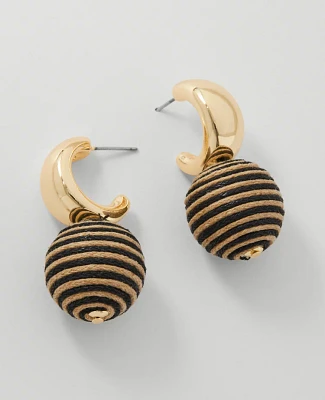 Ann Taylor Striped Thread Drop Earrings Black Women's