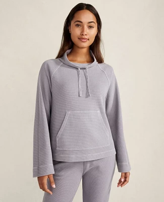 Ann Taylor Haven Well Within Garment-Dyed Organic Cotton Waffle Knit Pullover Minimal Grey Women's