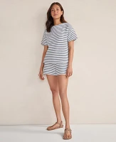 Ann Taylor Haven Well Within Cotton Blend Textured Stripe Shorts Ivory Women's