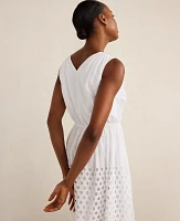 Ann Taylor Haven Well Within Organic Cotton Honeycomb Eyelet Midi Dress Women's