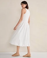 Ann Taylor Haven Well Within Organic Cotton Drop Waist Bubble Dress White Women's