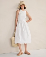 Ann Taylor Haven Well Within Organic Cotton Drop Waist Bubble Dress White Women's