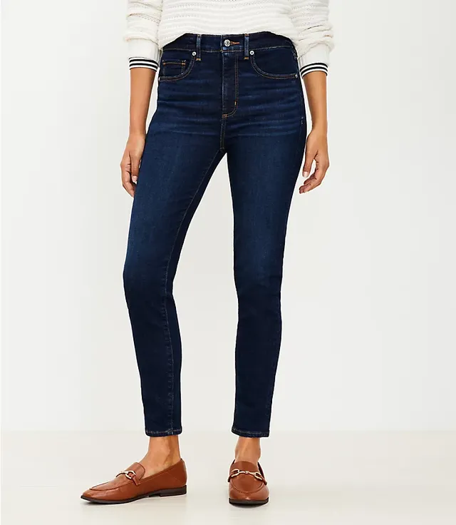 Ann Taylor Mid Rise Straight Jeans Classic Indigo Wash