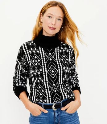 Geo Turtleneck Sweater | LOFT