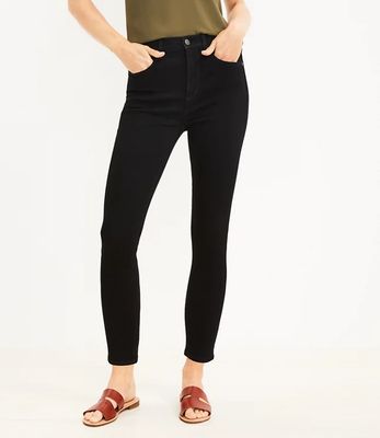 Petite High Rise Skinny Jeans Black | LOFT