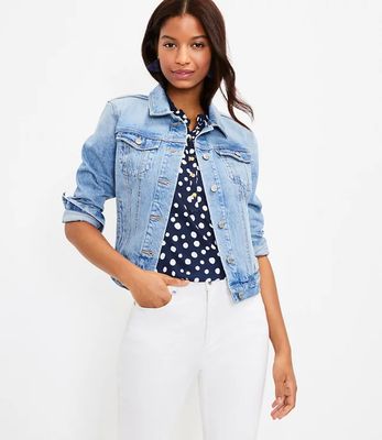 LOFT Denim Utility Jacket Light Indigo 