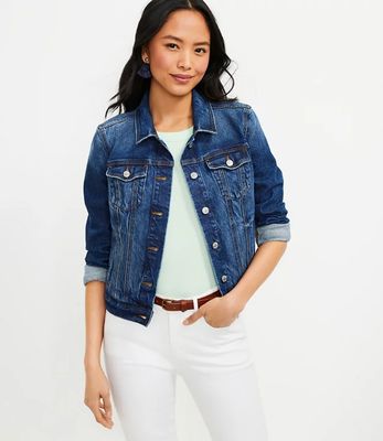 LOFT Denim Utility Jacket Light Indigo 