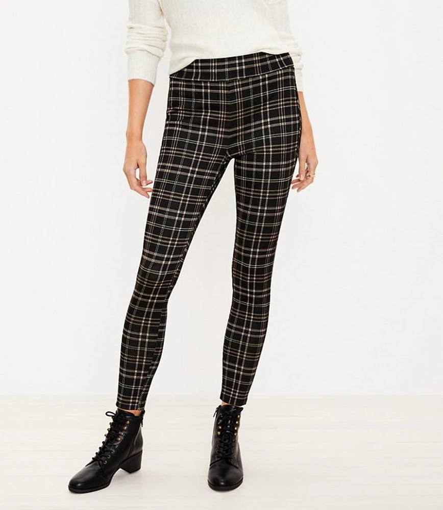 Petite Shimmer Plaid Ponte Leggings