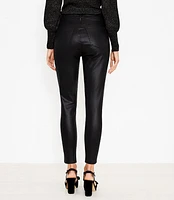 Petite Curvy Coated High Rise Skinny Jeans in Black