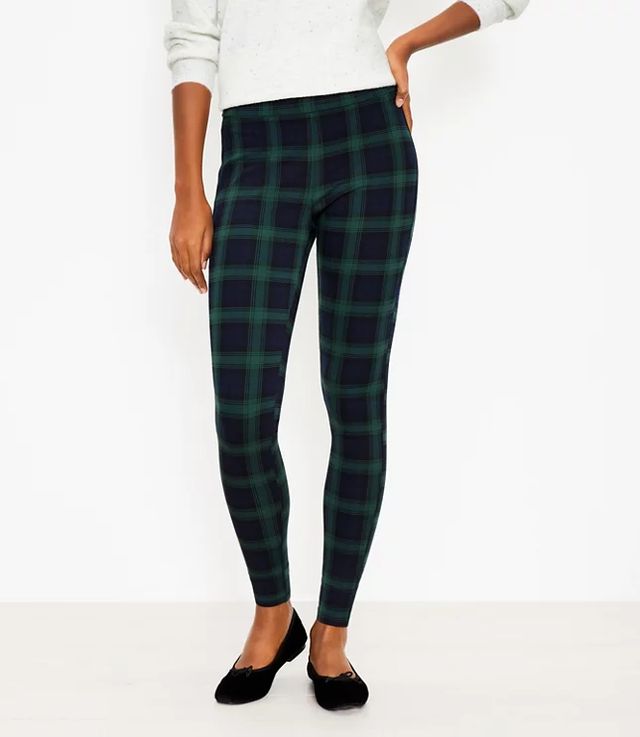 LOFT Petite Plaid Ponte Leggings | LOFT | The Shops at Willow Bend