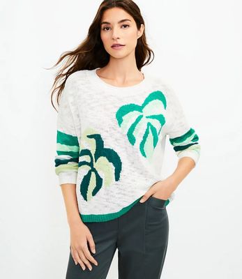 Lou & Grey Palm Leaf Sweater | LOFT