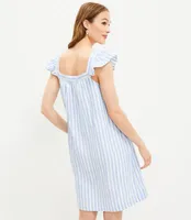 Striped Square Neck Shift Pocket Dress