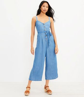 loft denim jumpsuit