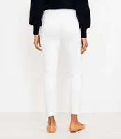 Petite Frayed High Rise Skinny Jeans White