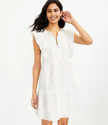 ann taylor loft white eyelet dress