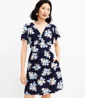LOFT Tall Floral Flutter V-Neck Pocket Dress | LOFT | The Shops at Willow  Bend