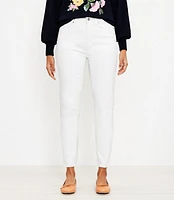 Tall Curvy High Rise Frayed Skinny Jeans White