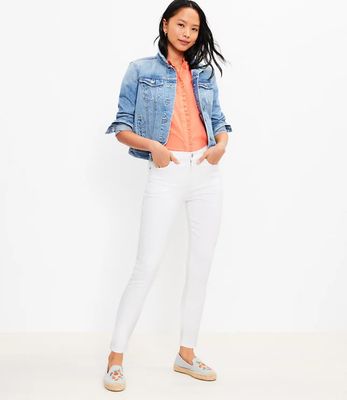 Tall Mid Rise Skinny Jeans in White | LOFT