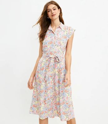 LOFT Floral Midi Pocket Shirtdress | LOFT | The Summit