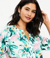 Petite Botanical Henley Blouse