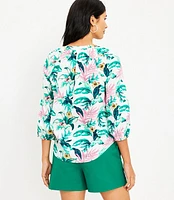 Petite Botanical Henley Blouse