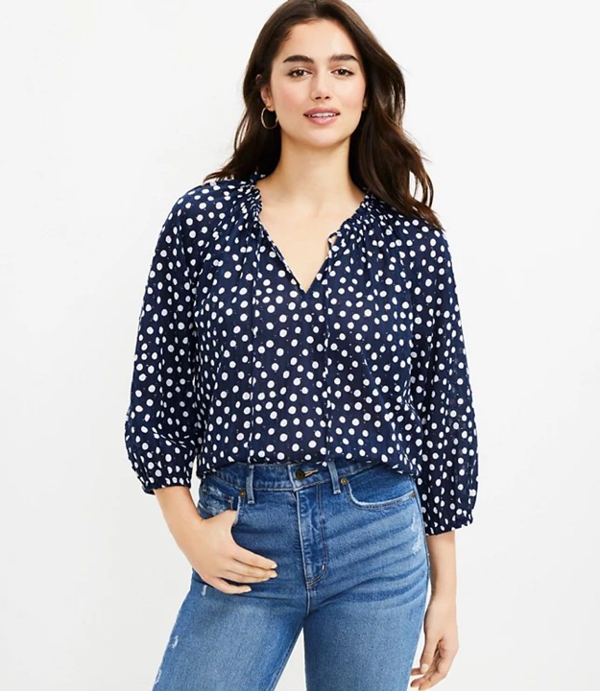 Petite Polka Dot Blouse