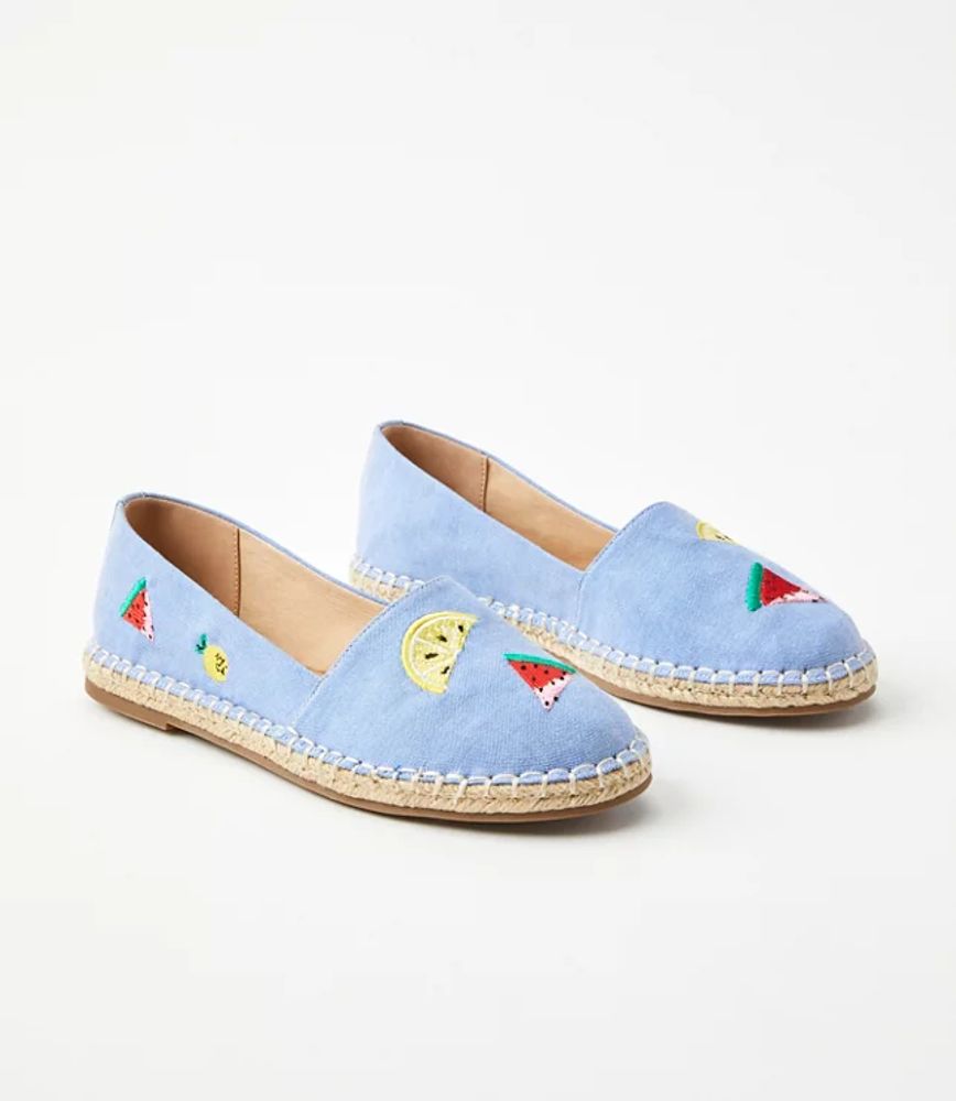 LOFT Fruit Embroidered Espadrille Flats | LOFT | The Summit