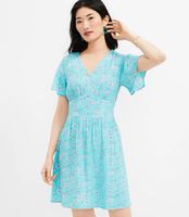 LOFT Floral Flutter V-Neck Pocket Dress | LOFT | The Shops at Willow Bend
