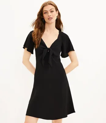 Tie Front Flare Dress