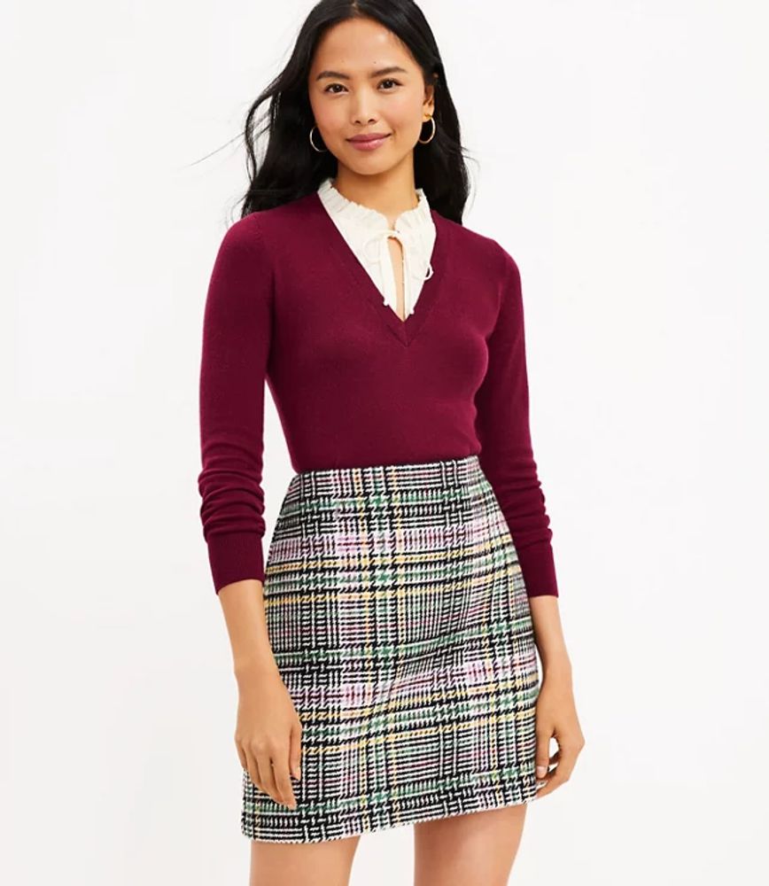 Womens Sweaters Charming and Comfortable Round Neck Jacquard Plaid