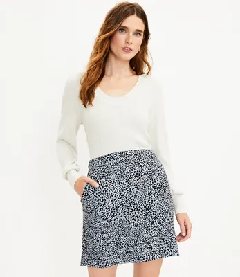 Leopard Print Pocket Shift Skirt