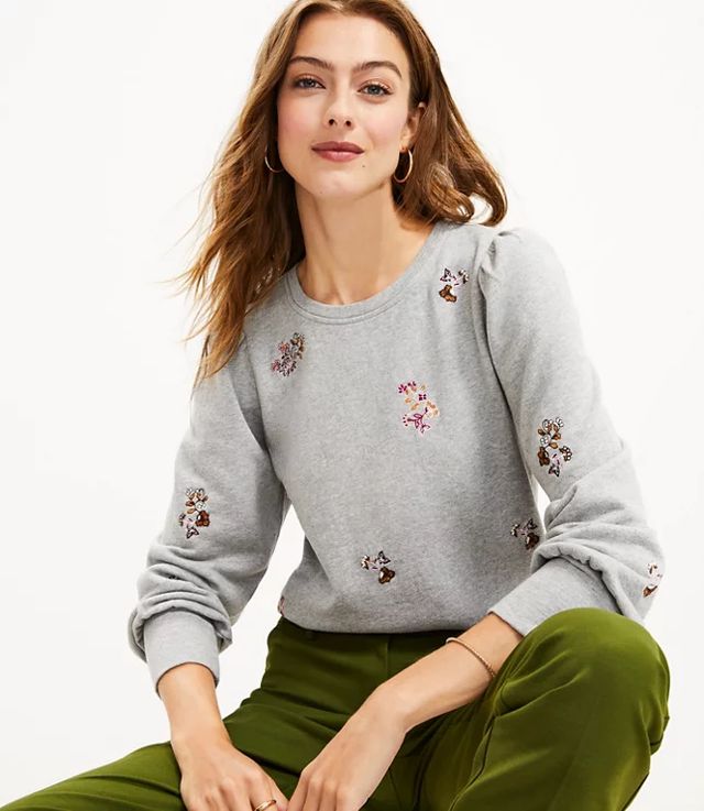 Floral Embroidered Sweatshirt