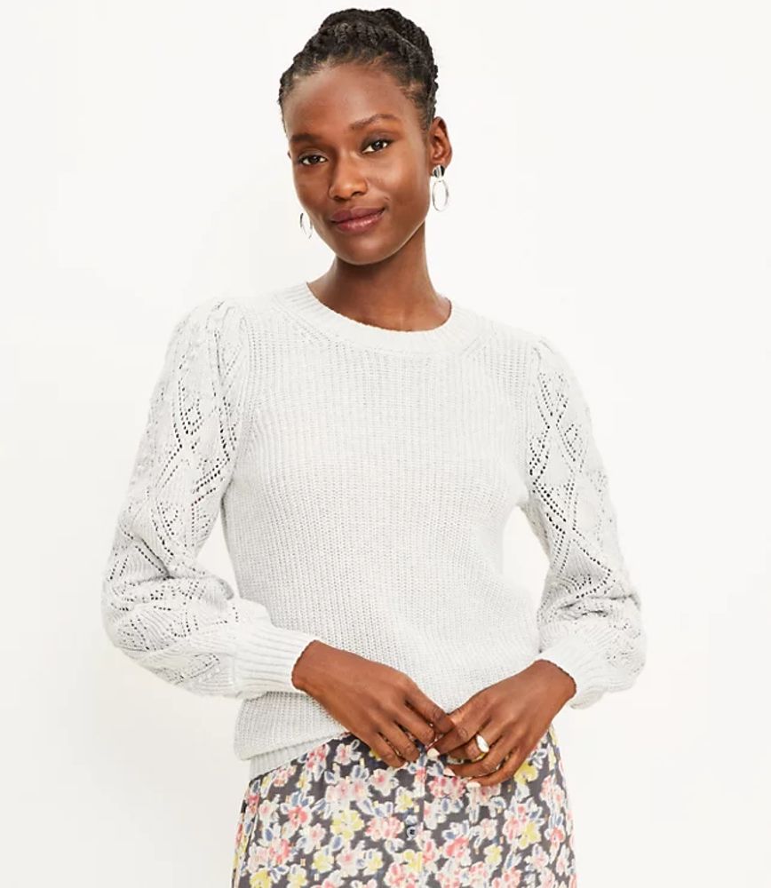 LOFT Bobble Pointelle Sweater | LOFT | The Shops at Willow Bend
