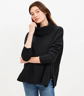 Turtleneck Poncho Sweater