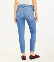 Curvy Side Stripe Mid Rise Skinny Jeans Light Indigo Wash