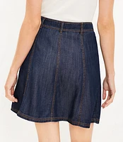 Petite Chambray Button Pocket Skirt