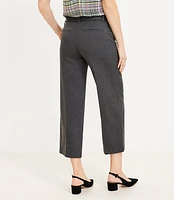 Tall Belted Wide Leg Crop Pants Herringbone