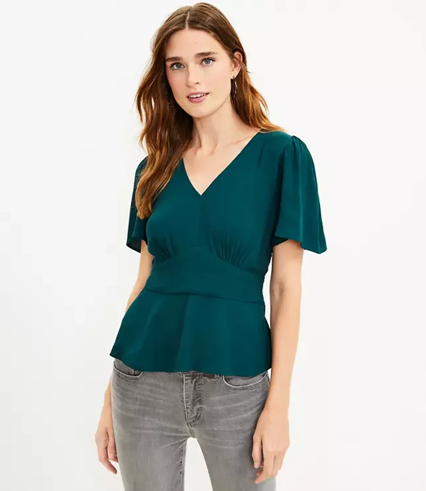 V-Neck Peplum Top