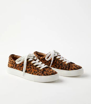 Leopard Print Lace Up Sneakers | LOFT