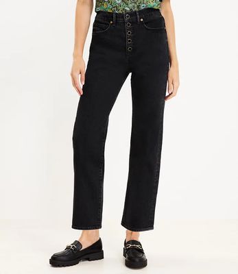 Petite 90s Straight Jeans Black | LOFT